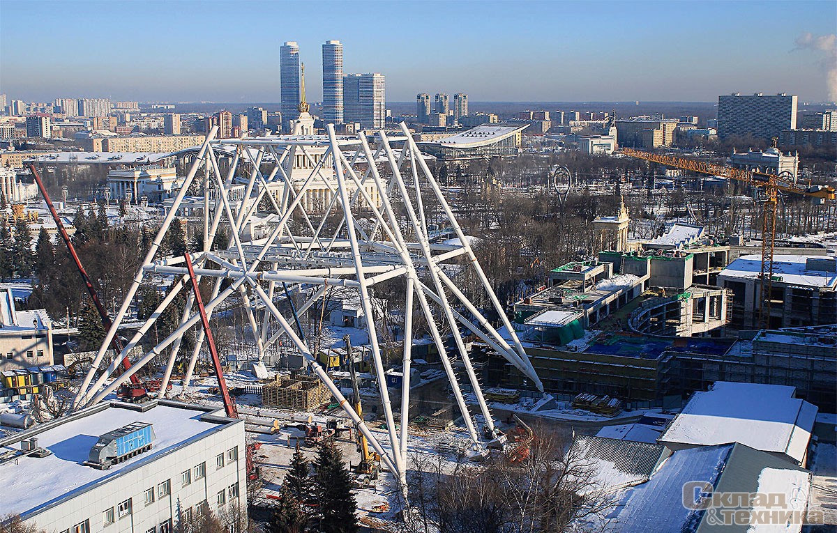 Обозрения солнце москвы. Колесо обозрения ВДНХ 2020. Колесо обозрения ВДНХ стройка. Колесо обозрения на ВДНХ 2022. Солнце Москвы на ВДНХ.